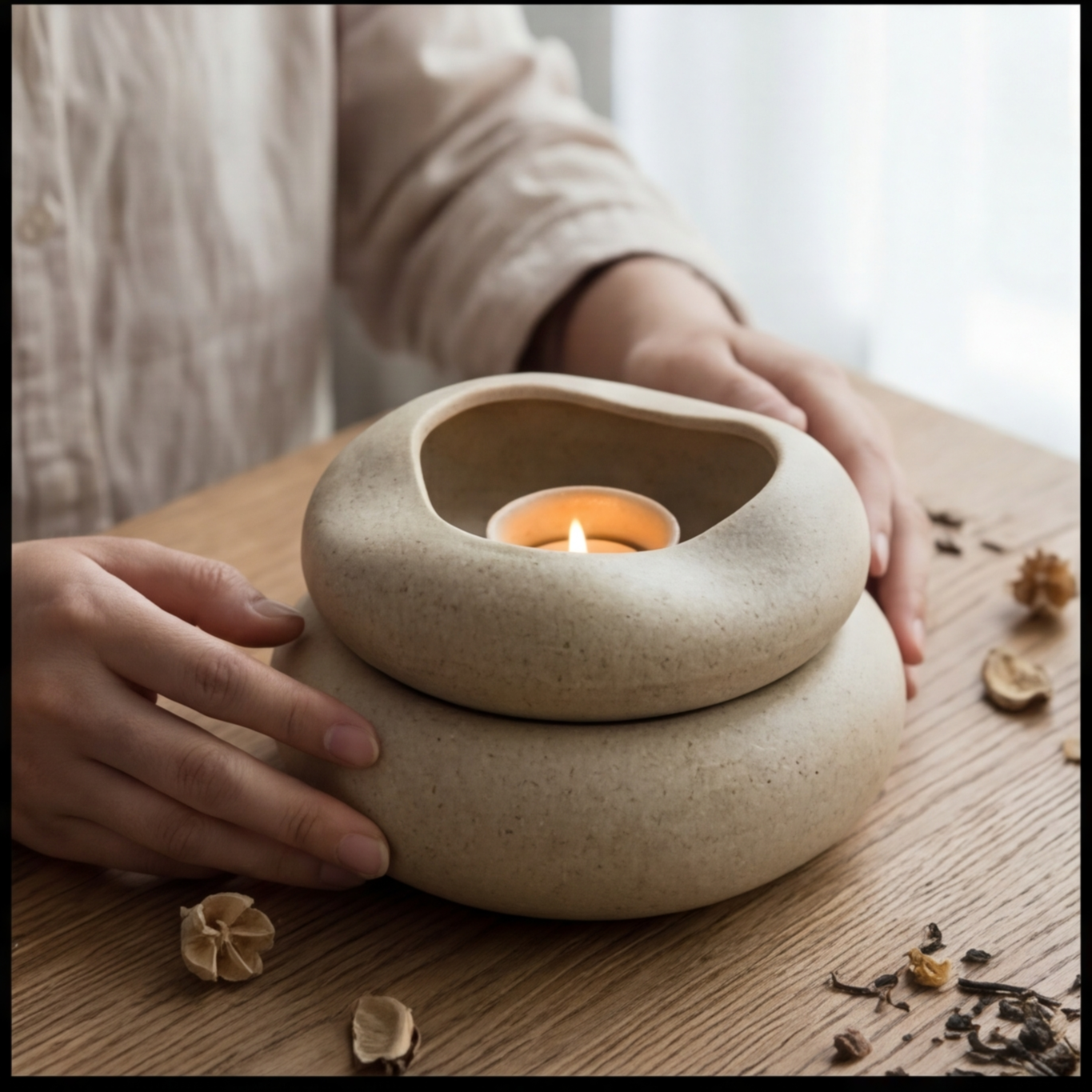 Soil & Oil El Yapımı Seramik Buhurdanlık ve Aromaterapi Başlangıç Seti