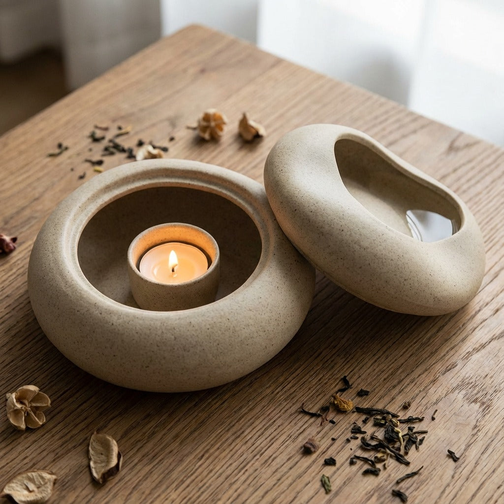 Soil & Oil El Yapımı Seramik Buhurdanlık ve Aromaterapi Başlangıç Seti