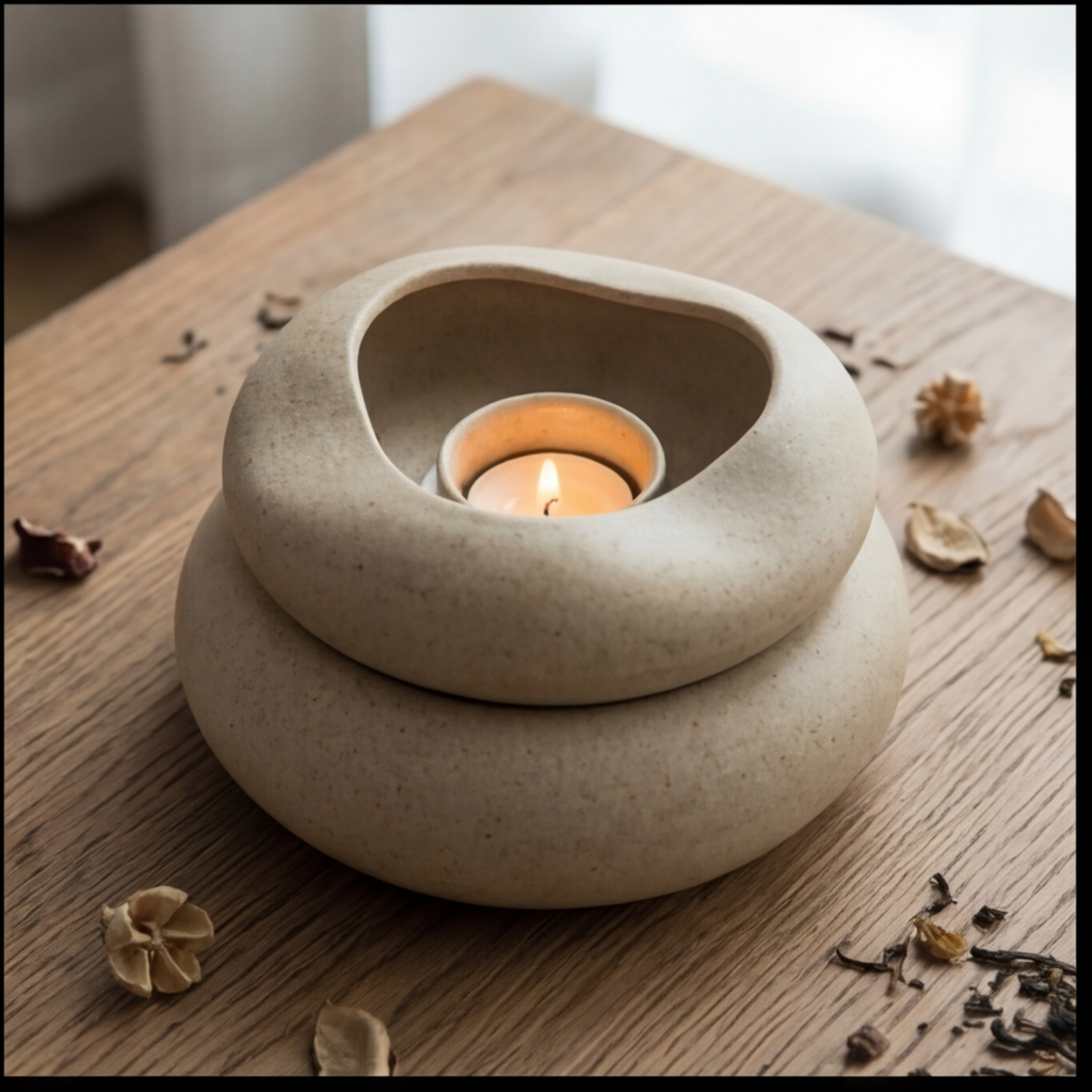 Soil & Oil El Yapımı Seramik Buhurdanlık ve Aromaterapi Başlangıç Seti